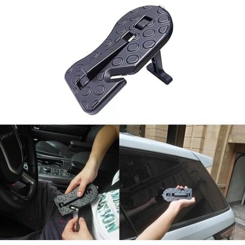 Car Door Step Pedal Universal Auto Rooftop Luggage Ladder Hooked Foot Pegs Doorstep Car Roof rack With Safety Hammer
