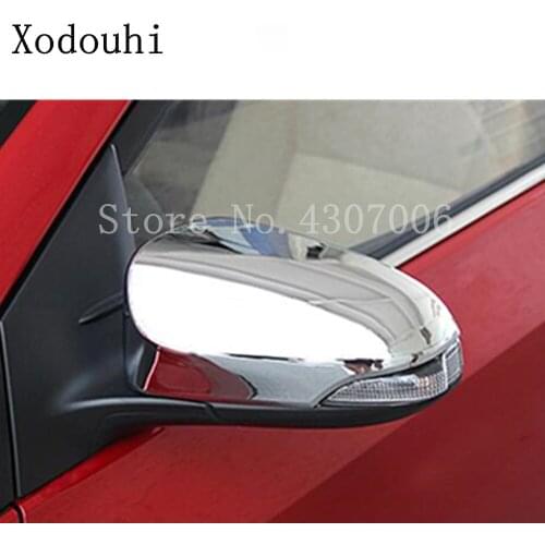 Car ABS chrome Rear view Rearview Side glass Mirror Cover trim frame 2pcs For Toyota Corolla Altis 2017 2018 2019