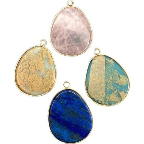 Charm Natural Pendant Imperial Stone Drop Shape 23x35mm Fashion Classic Design DIY Bracelet Necklace Earrings Accessories