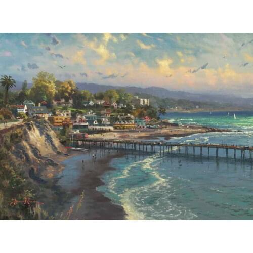 Capitola Village Thomas Kinkade HD Canvas Print Living Room Bedroom Wall Pictures Art Painting Home Decoration No Frame