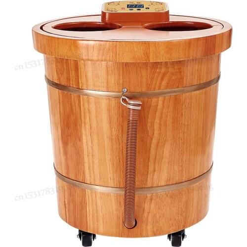 Oak foot bath heating constant temperature home automatic footbath electric massage wooden barrel high depth bubble foot barrel