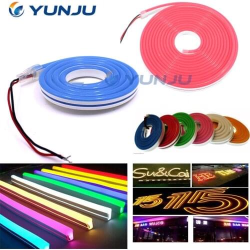 DC12V SMD2835 Flexible LED Strip Waterproof Neon Ribbon Lights silicone tube Red Green Blue white warm white 6X12mm
