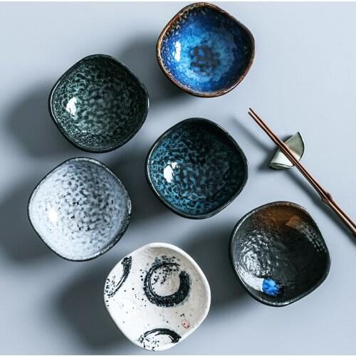 Japanese Style Household Ceramic Small Retro Sauce Dish Saucer Seasoning Jar Rice Bowl Creative Gravy Boats Kitchen Tableware