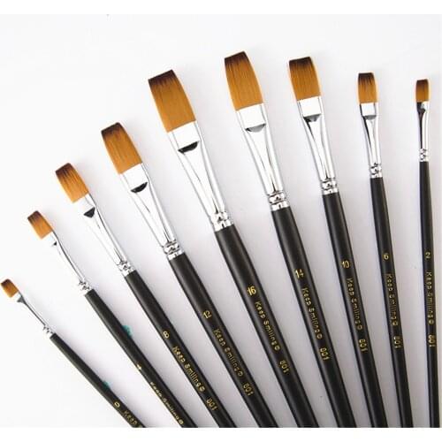 HUACAN Paint By Numbers Brushes 9Pcs/Set Oil Painting Accessories Watercolor Gouache Paint Brushes Tools