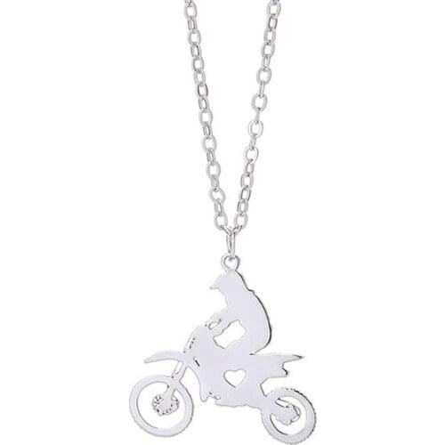 Trendy Racing Driver Stainless Steel Necklace High Quality Motorcycle Race Heart Pendant Necklace Jewellery Gift