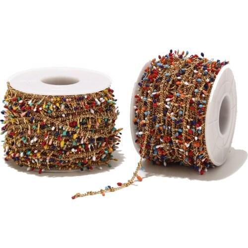 Fashion Gold tone Stainless Steel Clips Enamel Dripping Chain Soldered Handmade Findings for DIY Jewelry Making