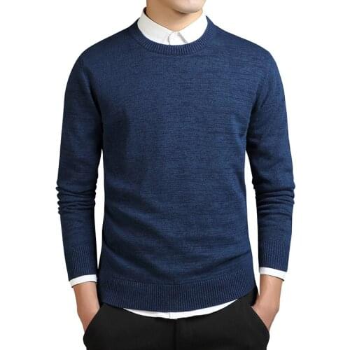 New Autumn Japanese Harajuku Contracted Style Fashion Knitted Mens Full Sleeves Sweaters Casual O-Neck Cotton Pullovers Sweater