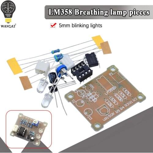WAVGAT LM358 LED Breathing Light Kit Electronic Production Suite Electronic Kits DIY Parts Breath Light DIY PCB laboratory