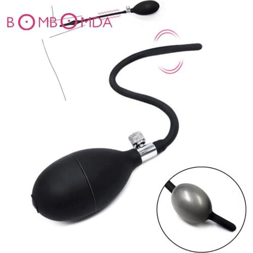 Inflatable Men Urethral Catheter Silicone Penis Plug Inflate Urethral Sound Dilators Penis Insert Chastity Device Adult Sex Toys
