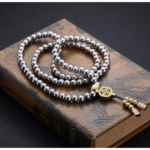 Stainless steel car pendant legal self-defense brass thunderbolt bead steel whip metal titanium steel necklace bracelet