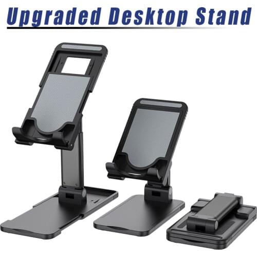 Foldable Metal Desk Mobile Phone Holder Telescopic Folding Tablet Mobile Phone Bracket Rotary Lift Anti-slip Desktop Bracket