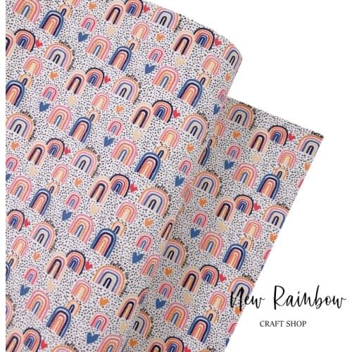 Follow The Rainbow Childish Design DIY Synthetic Leatherette For Babyshoes, Bows, Hairclips, Crafts, Homedec