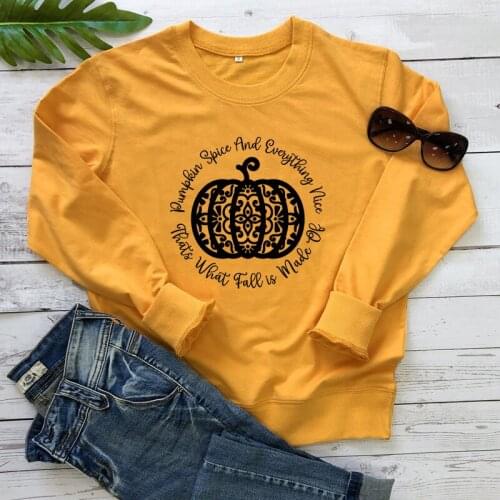 Pumpkin Spice Thats What Fall Is Made Of Sweatshirt Cute Women Graphic Thanksgiving Sweatshirts Funny Fall Sayings Pullovers