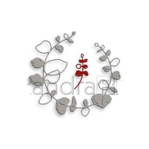 Eucalyptus Wreath With BranchCutting Dies Scrapbook Diary Decoration Stencil Embossing Template Diy Greeting Card Handmade 2021