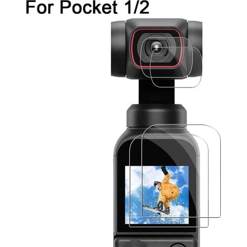 4 pack Lens Screen Protector for DJI Osmo Pocket 2 and Pocket Camera,9H Hardness Tempered Glass Protector Film Cover Accessories