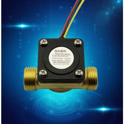 10PCS Flow Meter Switch Control Counter Indicator Hall Flow level sensor Flowmeter Water Heater DN15 G1/2'' Brass