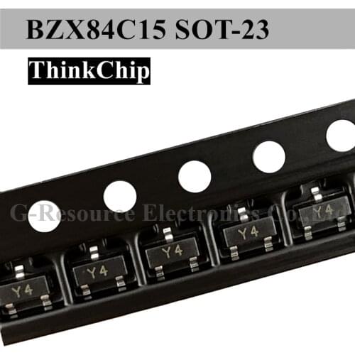 100pcs) BZX84C15 BZX84 15V SOT-23 SMD Voltage stabilized diode (Marking Y4)