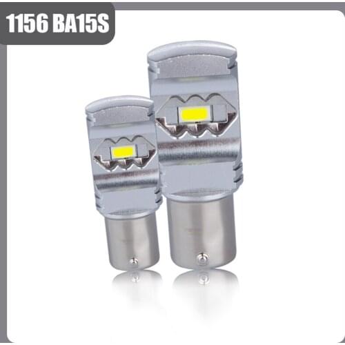 2PCES 1156 BA15S 7035SMD 3D Chip P21W DRL LED Signal Bulb 6000K White 12V Car Lamps For reverse Light Daytime Running Light