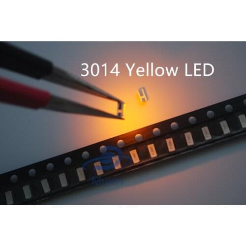 3014 SMD LED Chip yellow Ultra Bright 0.1W 6-8LM 30mA 3V Surface Mount Chip Light Emitting Diode Lamp SMD 3014 LED Bead 500pcs
