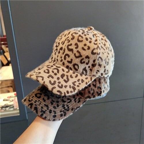Brand New Baseball Caps 2020 Winter Cap For Women Faux Fur Leopard Cap Children Casual Snapback Hat Cap