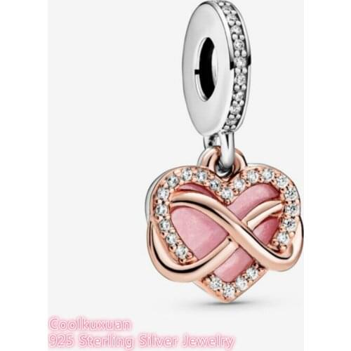 Mothers Day 100% 925 Sterling Silver Sparkling Heart Dangle Charm beads Fits Original Pandora bracelets Jewelry