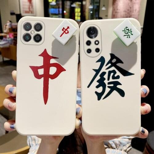 For Huawei Nova 5T Case Cover Nova 5 T 6 7 7i 8 SE Pro Mahjong Soft Silicone Phone Case Solid Color Back Cover Nova 5T