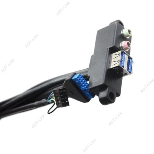 New 70cm Front Case Panel USB3.0+USB3.0+HD Audio Jack Ports I/O Board+Internal Wire Computer