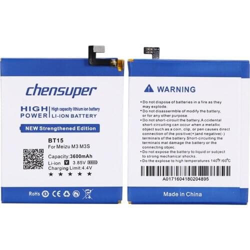 Chensuper BT15 3600mAh Battery for Meizu M3 M3S / M3S mini Y685Q M688Q M688C M688M M688U Mobile Phone Batteries+Free tools