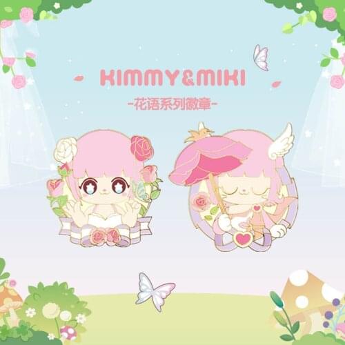 Flower Whisper Badge Blind Random Box Toys Kimmy Miki Anime Action Figure Surprise Items For Children Gift Collection 12Pcs/Set