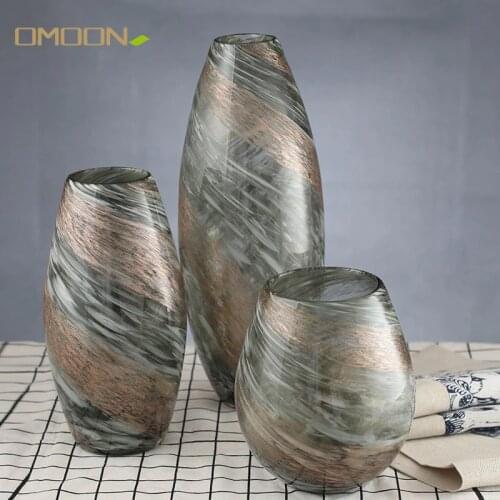 European Style Color Glass Vases, Hand Blown Glass Crafts, Interior Decorative Art Vases Wholesale
