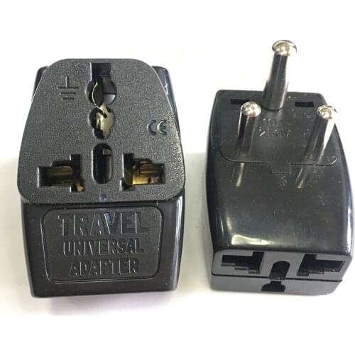 1 pcs Travel Adapter With 3 Power Outlet Black Color 1 TO 2 TO UK US AU Wall Socket Power Plug 1 to 3 INDIA, Sri Lanka