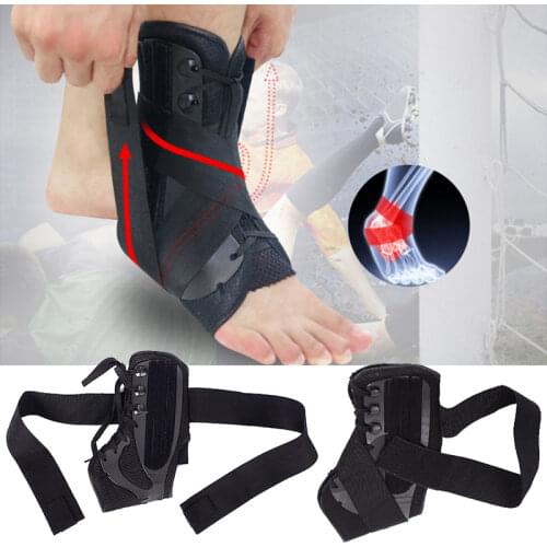Ankle Brace Support Stabilizer Sports Football Compression Adjustable Lace Up Ankle Socks Protector Orthosis