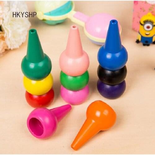 HKYSHP 12 color non-toxic wax creative painted crayon ring shape early puzzle baby toys painting art supplies school stationery