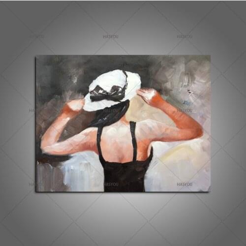 Created Art Handmade Flamenco Red Skirt Dancer For Wall Decor Violin Pure Hand-painted Girls Dancers Oil Painting On Canvas