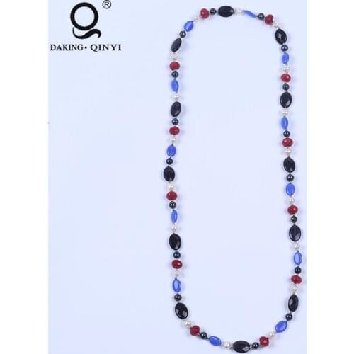 Fashionable Jewelry Handmade Soap Stone Freshwater Pearl Necklace For Women