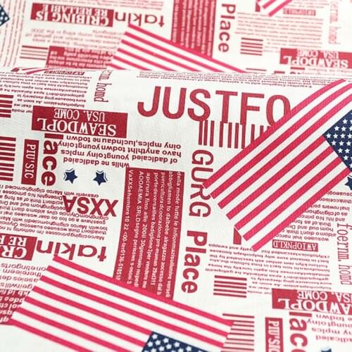 Cartoon US National Flag 100% Cotton Fabric for Kids Clothes Slipcover Cushion Cover DIY Sewing Material