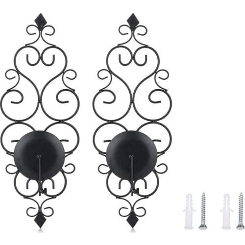 2Pcs Iron Wall Candle Sconce Holder Set of Candle , Wall Sconces Decor for Bedroom Dining Room