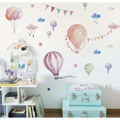 Hot Air Balloon Pattern Wall Stickers Living Room Bedroom Fashion Decals Home Atmosphere Beautifully Decorated Wall Stickers