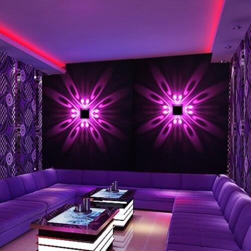 Wall Mounted Led Wall Lamp Indoor Led Projection Colorful Lighting Mural Luminaire Background Wall Light For Home Hotel Ktv Bar