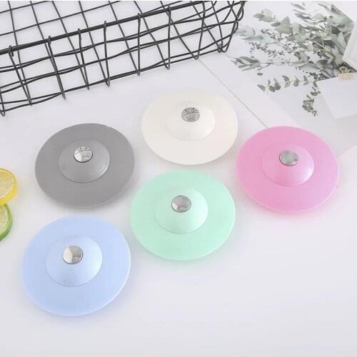 Press Type Silicone Anti-clogging Sink Floor Filter Plug Drain Plug Hair Catcher Water Stopper Kitchen Gadgets