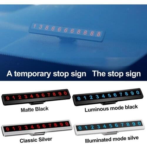 Auto Interior Phone Number Car Parking Number Plate Car Luminous Parking Number Plate Hidden Car Accessories Card