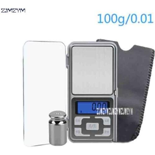 ZJMZYM New 100g 0.01g MH100g Precision Mini Pocket Electronic Scales Diomand Balance Digital Scale With 100g Calibration Weight