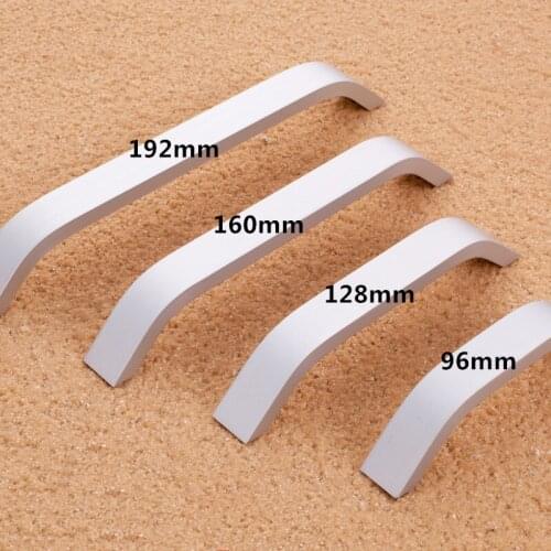 96mm 128mm 160mm 192mm Door Handles Aluminium Alloy Black White Kitchen Cabinet Cupboard Wardrobe Drawer Pull Knobs Accessories