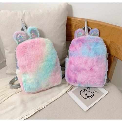 Backpack Student Toddler Unicorn Bag Women Girls Backpacks Rucksack For Teenager Plush Cartoon Schoolbags Travel Bagpack