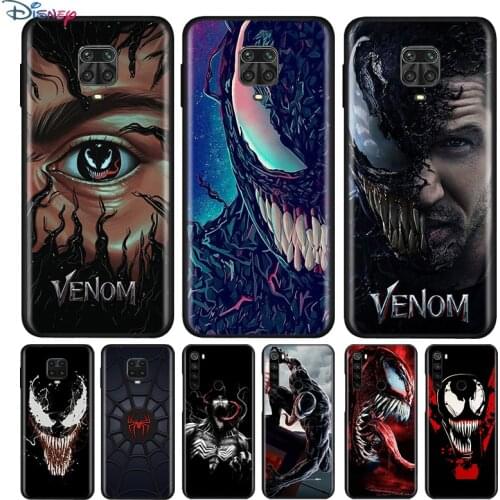 Black Silicone Cover Villain Marvel Venom For Xiaomi Redmi Note 10 10S 9 9S Pro Max 9T 8T 8 7 6 5 Pro 5A Phone Case