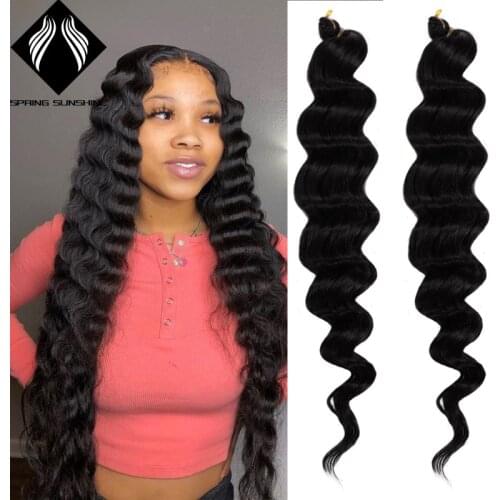 Deep Wave Crochet Hair Hook Braids Bulk Hair Extensions For Women Synthetic Braiding Hair soft Natural Hair
