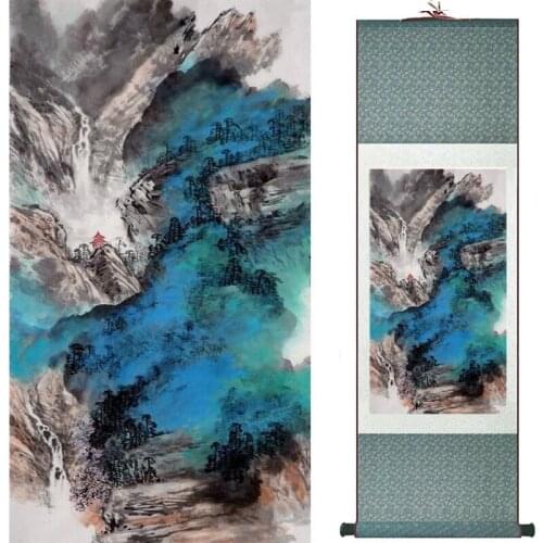 Old fashion painting landscape art painting Chinese traditional art painting China ink painting20190813040