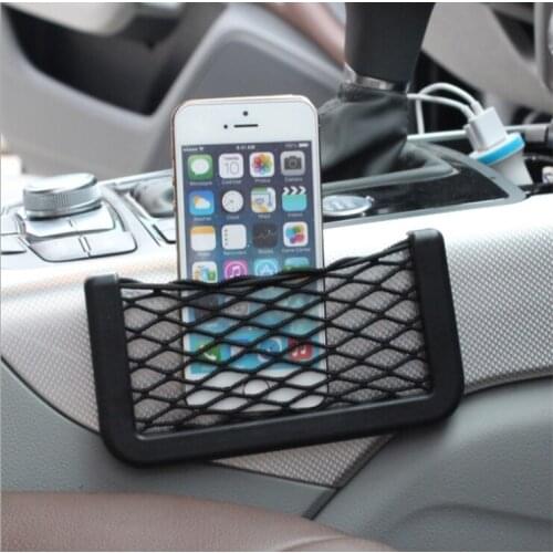 Universal Black Car Net Bag Phone Holder Storage Pocket Organizer Car Mesh Net Holder Pocket For Wallet, Keys, Pens, And MORE