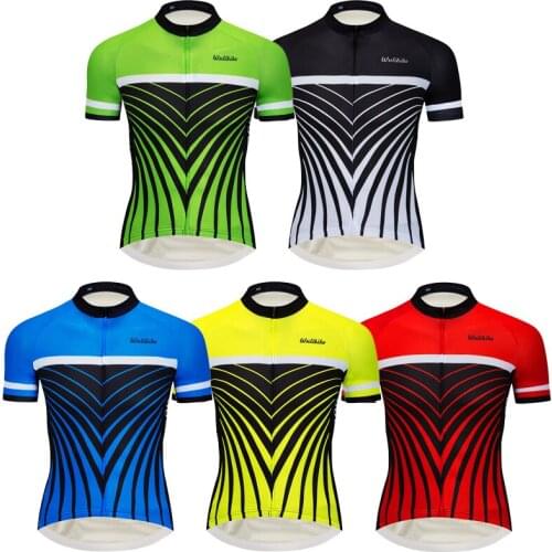 Wulibike Summer Mens Cycling Jersey Blue Anti-sweat Short Sleeve Bicycle Tops Yellow Anti-UV Mtb Bike Sport Jersey Clothing Red