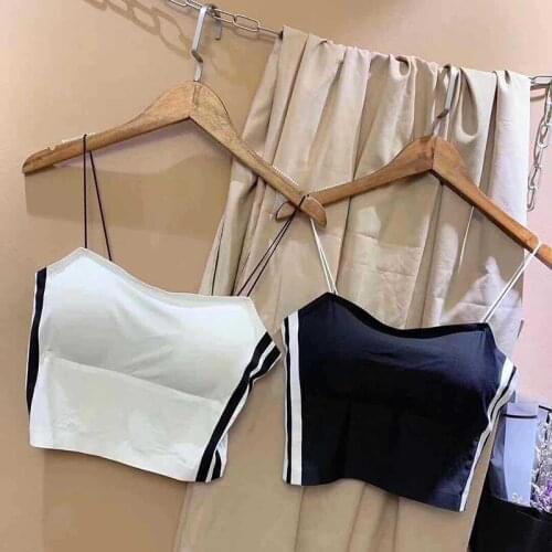 Sexy Black White Color Camisole Tube Top Vertical Stripes Design Women Summer Hot Sale Tops Vests Sexy Outer Wear Crop Tops